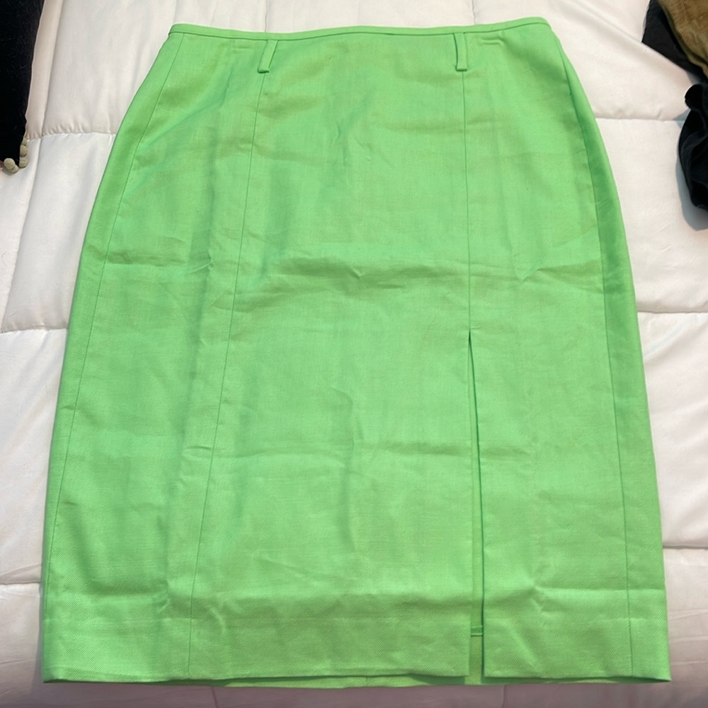 J Crew stretch linen blend midi pencil skirt